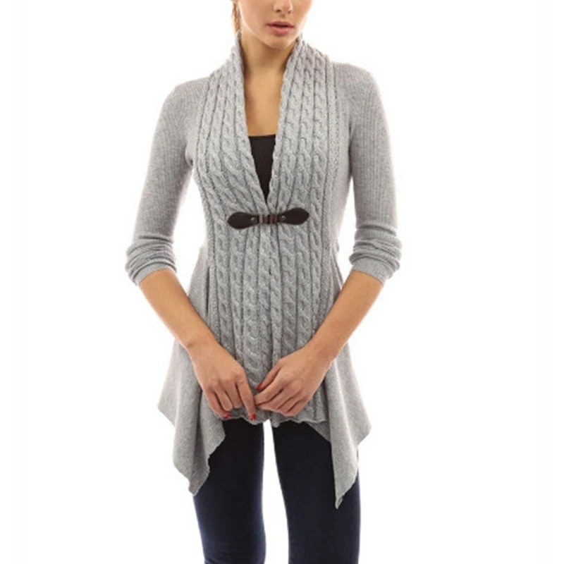 

New Autumn and Winter Cardigan Women Sweater Loose Coat with Belt Elegant Long Sleeve V-neck Women Clothes Plus Size Cardigans