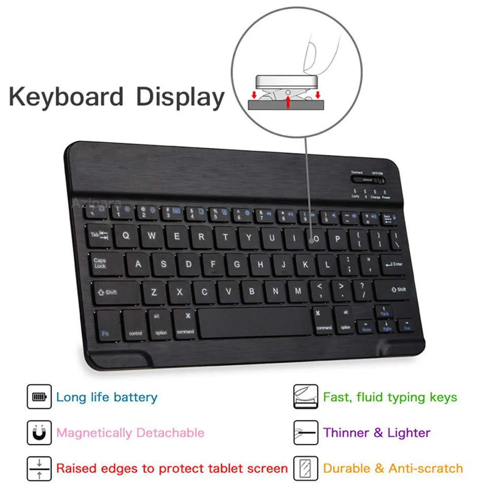 Fino A1822 A1893 Coque para o Ipad 2023 Case com Teclado Removível para Ipad 9.7 2023 2023 5th 6th Russo Case Teclado Espanhol - Imagem 4