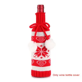 

Christmas Table Decoration Elk Snowflake Wine Cover Home Restaurant Holiday Decoration Wine Bottle Cover Party Gift Bag