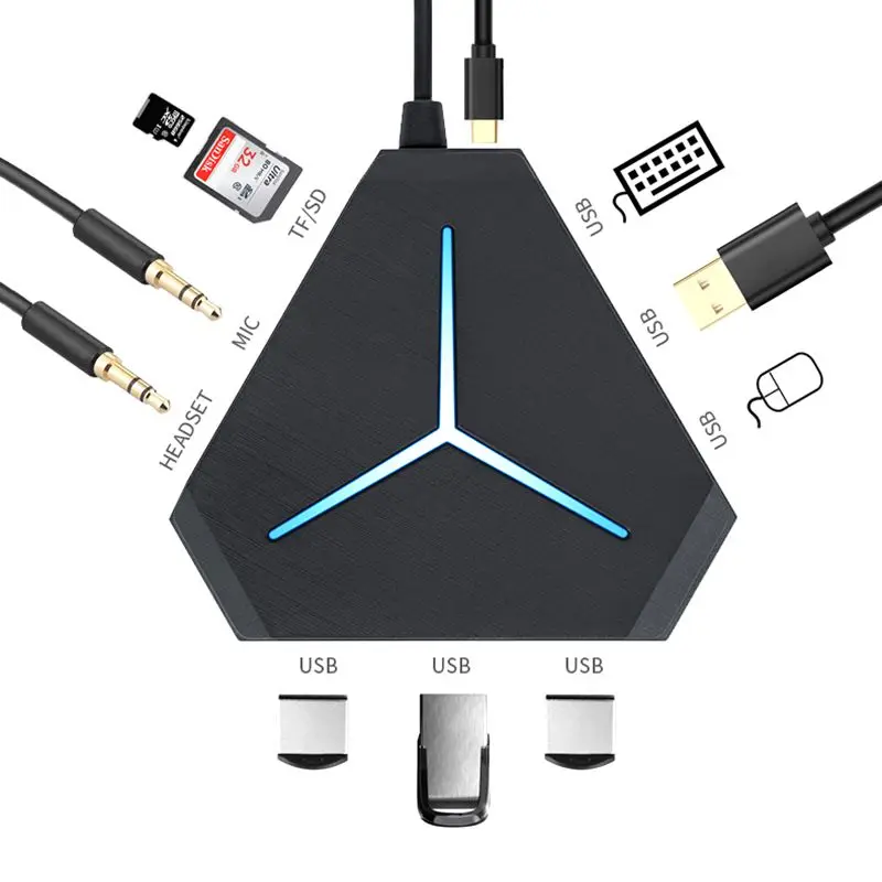 H6 USB 2,0/3,0 концентратор USB адаптер конвертер кард-ридер для ПК ноутбука