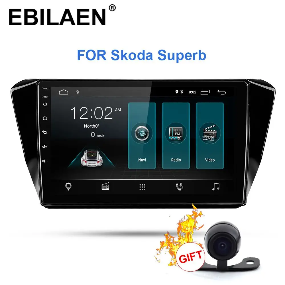 1G RAM 16 ROM Автомобильный DVD мультимедийный плеер для Skoda Superb- 2din Android 9,0 радио авто навигация gps камера заднего вида - Цвет: 1G RAM 16 ROM