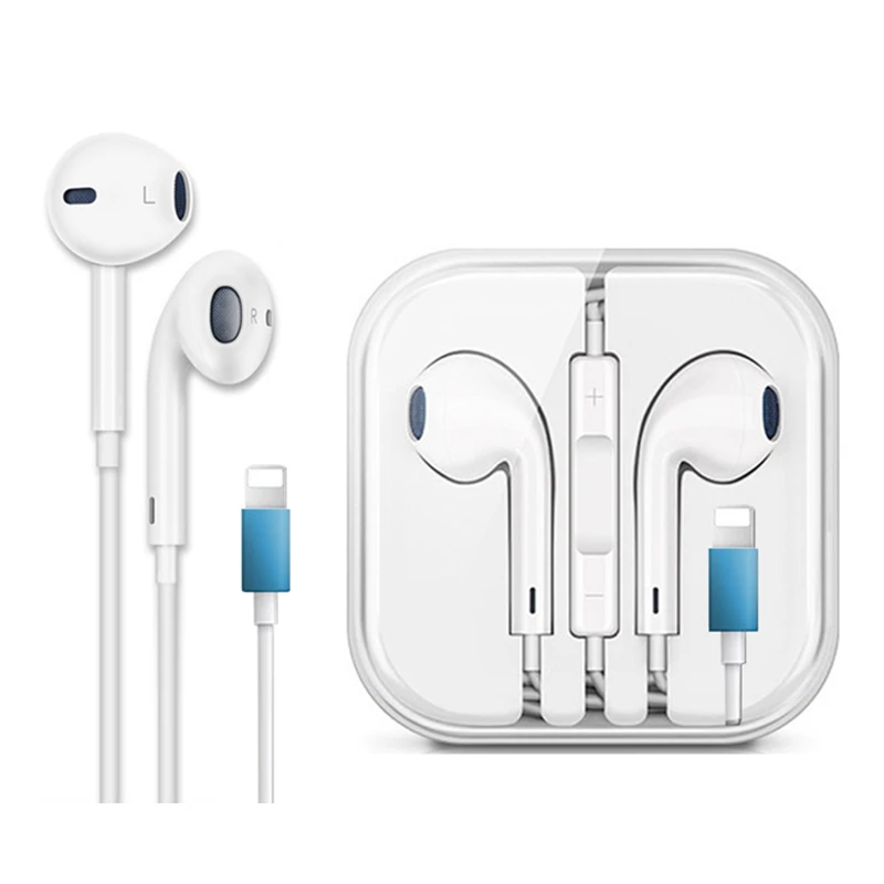 Белый Проводные Bluetooth наушники в ухо для iPhone 7 8 Plus X XR XS MAX 11 Pro Max стерео звук наушники с микрофоном проводное управление - Цвет: Белый