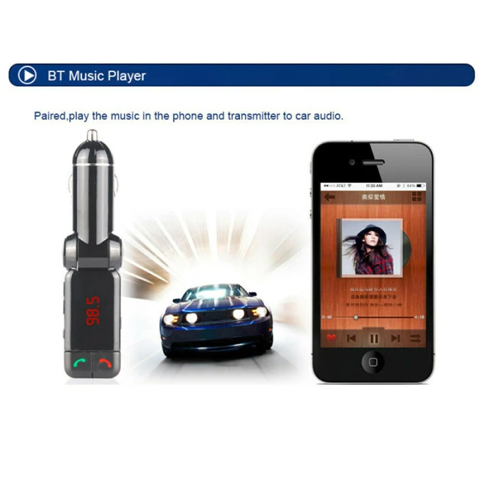 Bluetooth fm-передатчик Беспроводной MP3 плеер Автомобильный Комплект двойной USB зарядное устройство для универсальных телефонов B99
