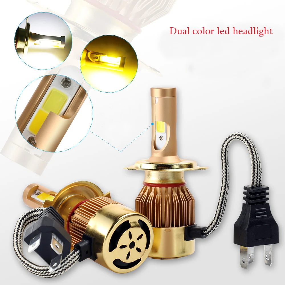 C6 последние два цвета Авто головной светильник led H4 H7 H11 9004 9005 ...