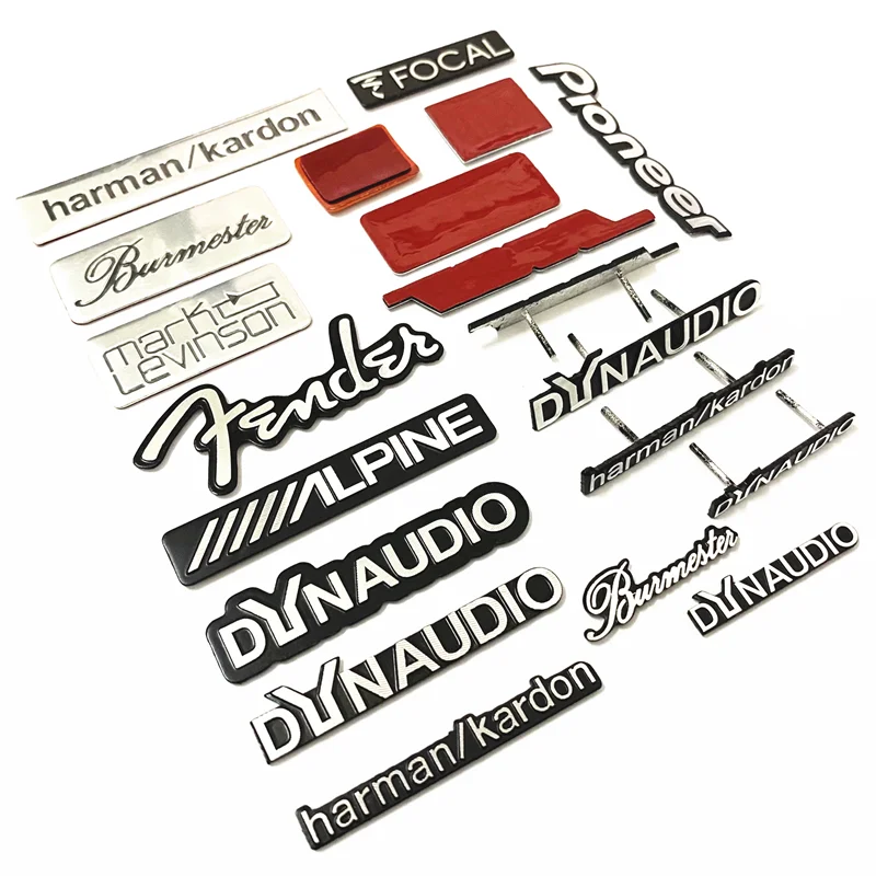 10pcs Hi-Fi Speaker Audio Stereo Labeling Logo For Harman Kardon Alpine Pioneer Burmester Dynaudio Infiniti Emblem Sticker Badge |