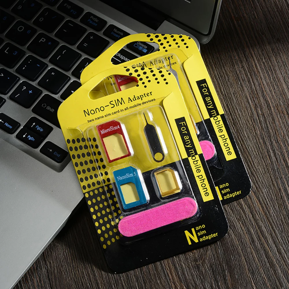 5 в 1 Nano sim-карта для микро стандартных конвертеров адаптер Набор для iPhone аксессуары