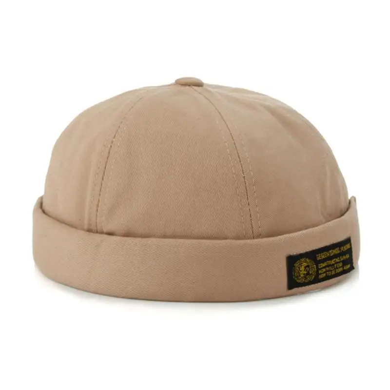 Hip Hop Women Men Hats Cotton Landlord Breathable Brimless Hat Sailor Cap - Цвет: Khaki