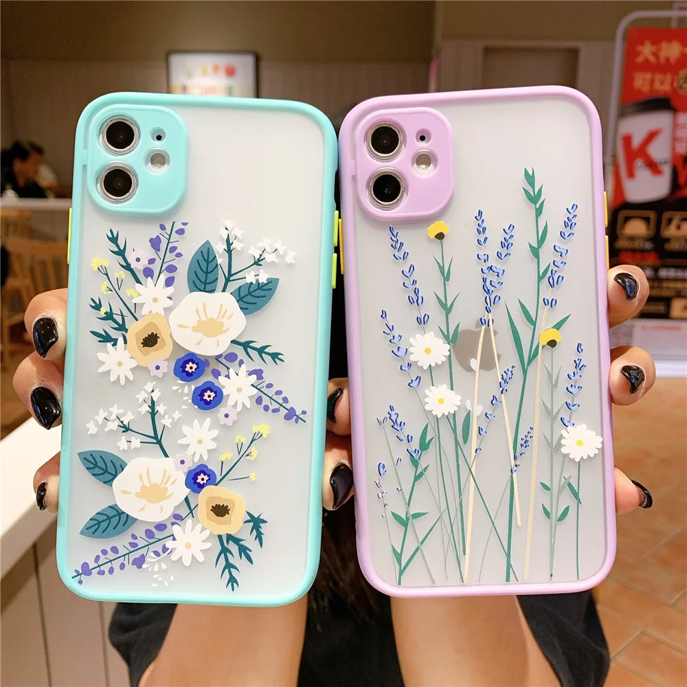 Ottwn Ретро Florals Прозрачный чехол для телефона iPhone 11 11Pro Max X XR XS 7 8 Plus SE 2020 Защита