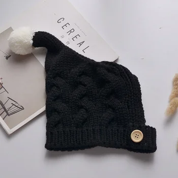 

Autumn Winter Kids Baby Hats Newborn Unisex Newborn Cute Baby Hats Knitted Hemming Caps Headwear Gift Baby Boy Girl Caps Hats