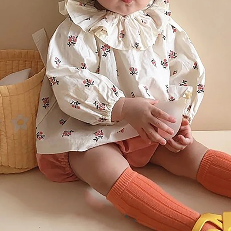 Princess Ruffle Collar Floral Long Sleeve Blouse Baby Girls Outwear