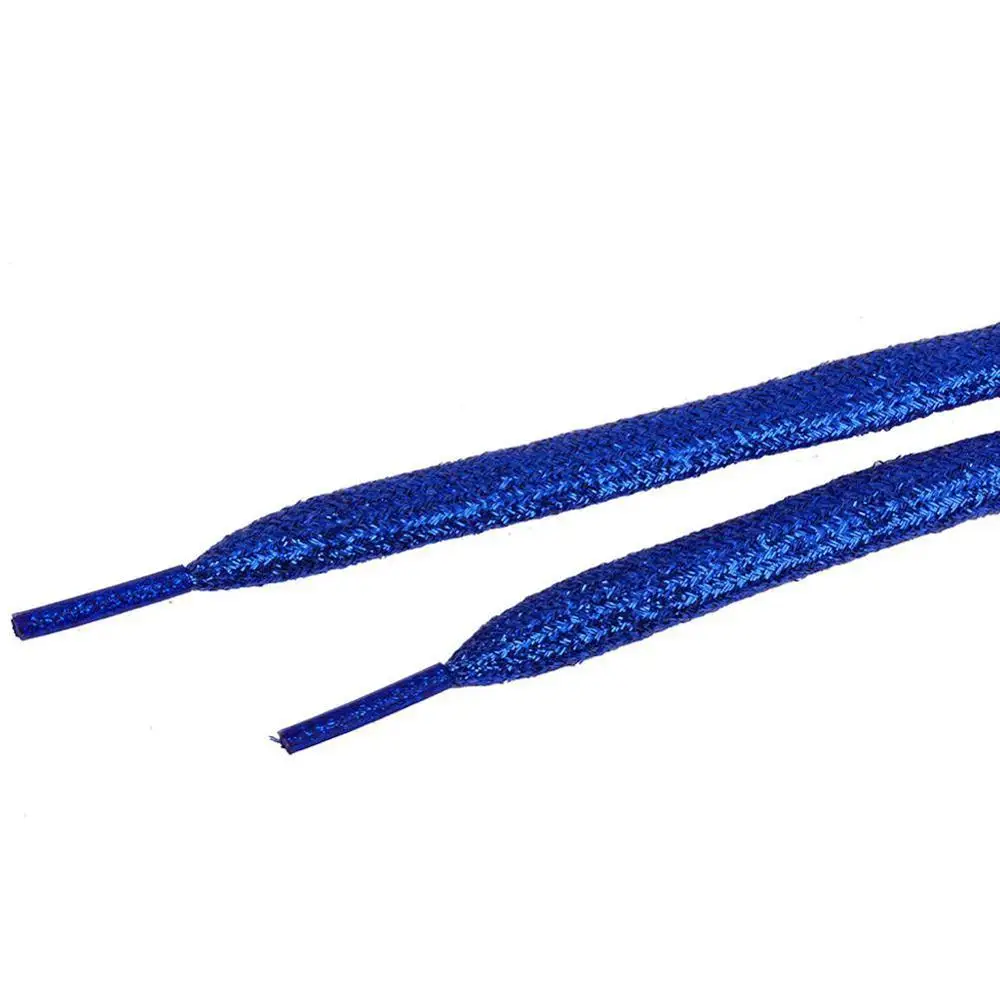 Royal Blue Блестящие золотые и серебряные яркие шнурки 10 цветов 120 см кроссовки спортивная обувь шнурки - Цвет: Royal Blue