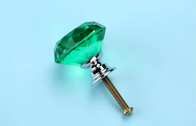Diamond Shape Crystal Glass Cabinet Knobs and Handles  (10)