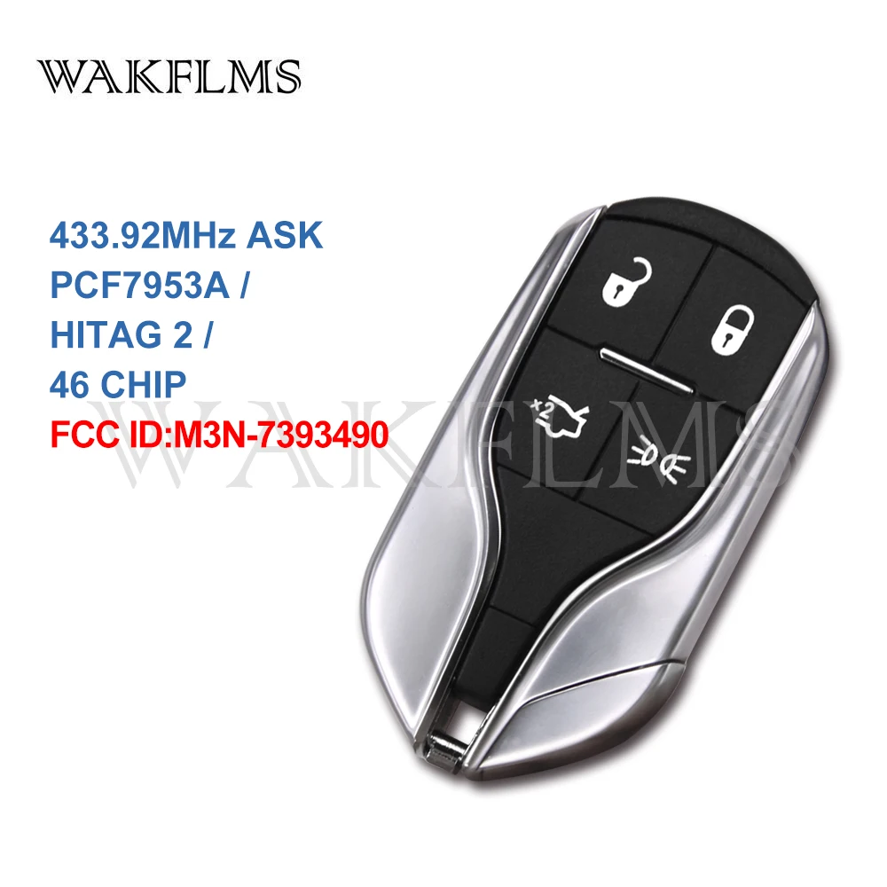 FCC ID: M3N-7393490 умный дистанционный ключ-брелок от машины для Maserati Quattroporte Ghibli 433 МГц ID46 чип