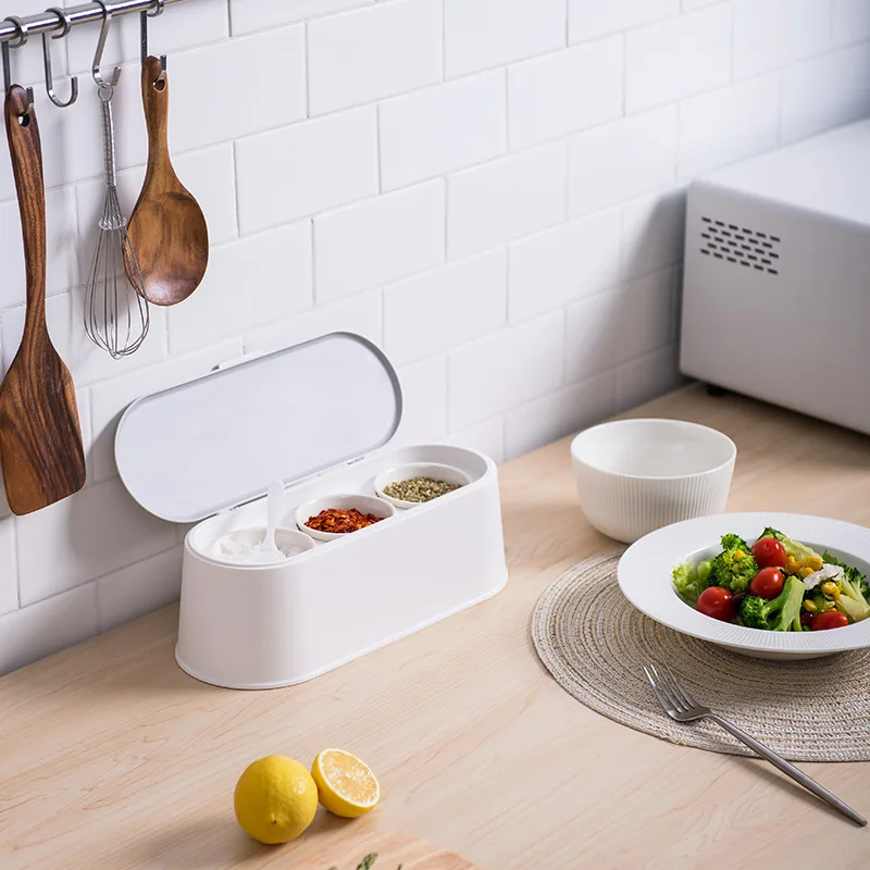 

Seasoning Containers Set Household Kitchen Salt Sugar Monosodium Glutamate Seasoning Box Combination of Equipment Seasoning Box