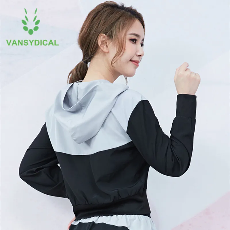Vansydical спортивные куртки для бега и тренировок женская тонкая Йога с длинным