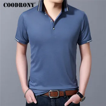

COODRONY Business Casual T-Shirt Men Fashion Small Collar Tee Shirt Homme Spring Summer Short Sleeve T Shirt Men Clothing C5057S