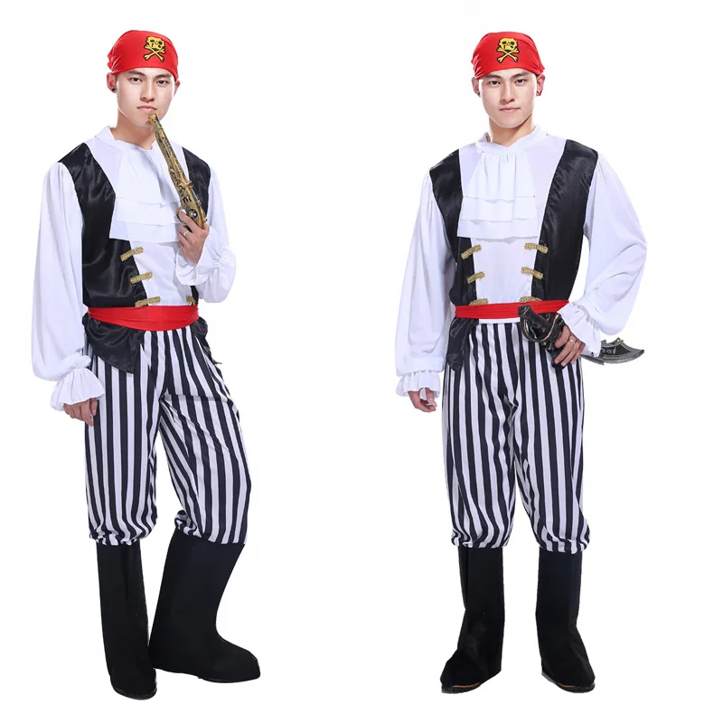 Caribbean Captain Pirates Costumes Jack Sparrow Pirate Fantasia Cosplay Fancy Dress Carnival Halloween Cosplay Costume Women Men