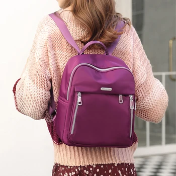 

Aelicy 2019 Fashion Waterproof Backpacks Women Lightweight Canvas Bag Backpack Travel Solid Color School Bag Teenage Girl 1126