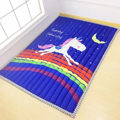 Детский Блестящий утолщенный детский игровой коврик 145x195 см, нескользящий ковер татами для гостиной, детской спальни, одеяло, большие коврики - Цвет: Buff