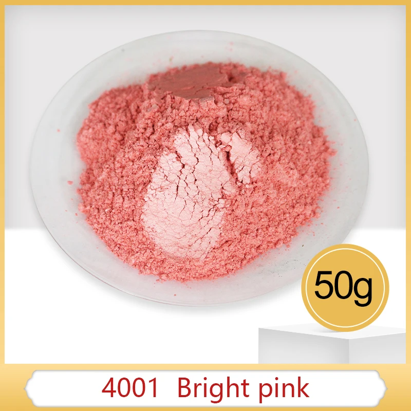 Type 4001 Bright Pink Pearl Powder Pigment Dye Colorant for Nail Decoration Soap Automotive Arts Crafts 50g