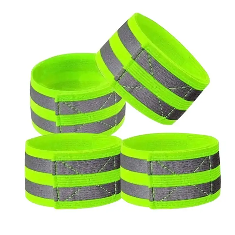 High Visibility Reflective Vest Elastic Strap Wristbands Ankle Emergence Warning Night Running Cycling Sports Safety Vests