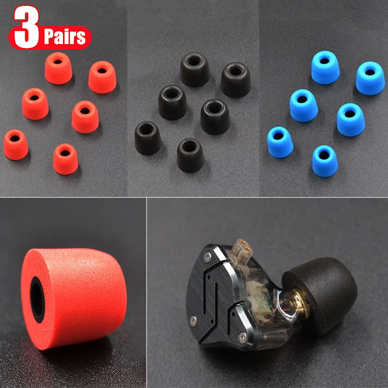 3 Pairs S M L Memory Foam Ear Tips Noise Isolating Comfortble Earbuds