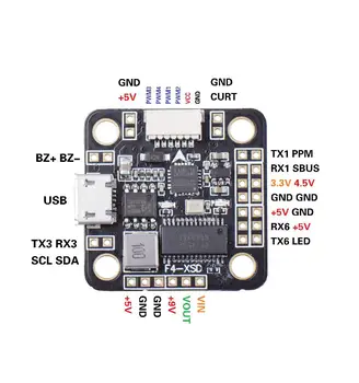 

Betaflight F4-XSD Flight Controller Board 2-6S Built-in OSD 5V 9V BEC for Mini 150 130 FPV Racer Drone Support SBUS PPM RX