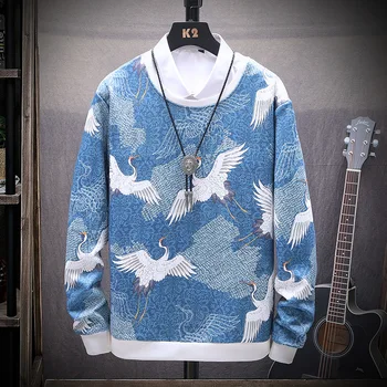 

2019 Autumn Mens High Quality Sweater Men's Sweaters Sweatcoats Men O-neck Knitted Pullovers Printing Sweaters