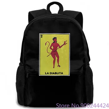 

La Diablita Mexican Loteria Cards Hot Selling women men backpack laptop travel school adult student