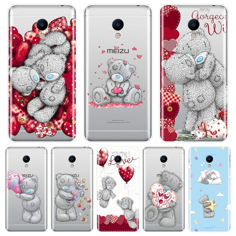 Чехол для телефона Meizu M6 M5 M3 M2 Note Tatty Teddy Kawaii Медведь мягкий силикон задняя крышка M6S