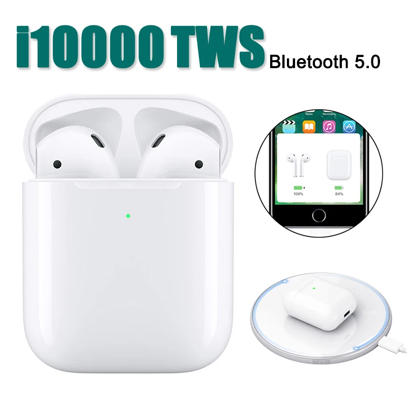 

i10000 TWS Wireless Charging Bluetooth Earphones 1:1 Replica Air2th Earbuds Touch Control Headset Pk H1 W1 Pop Up i500 i9000 tws