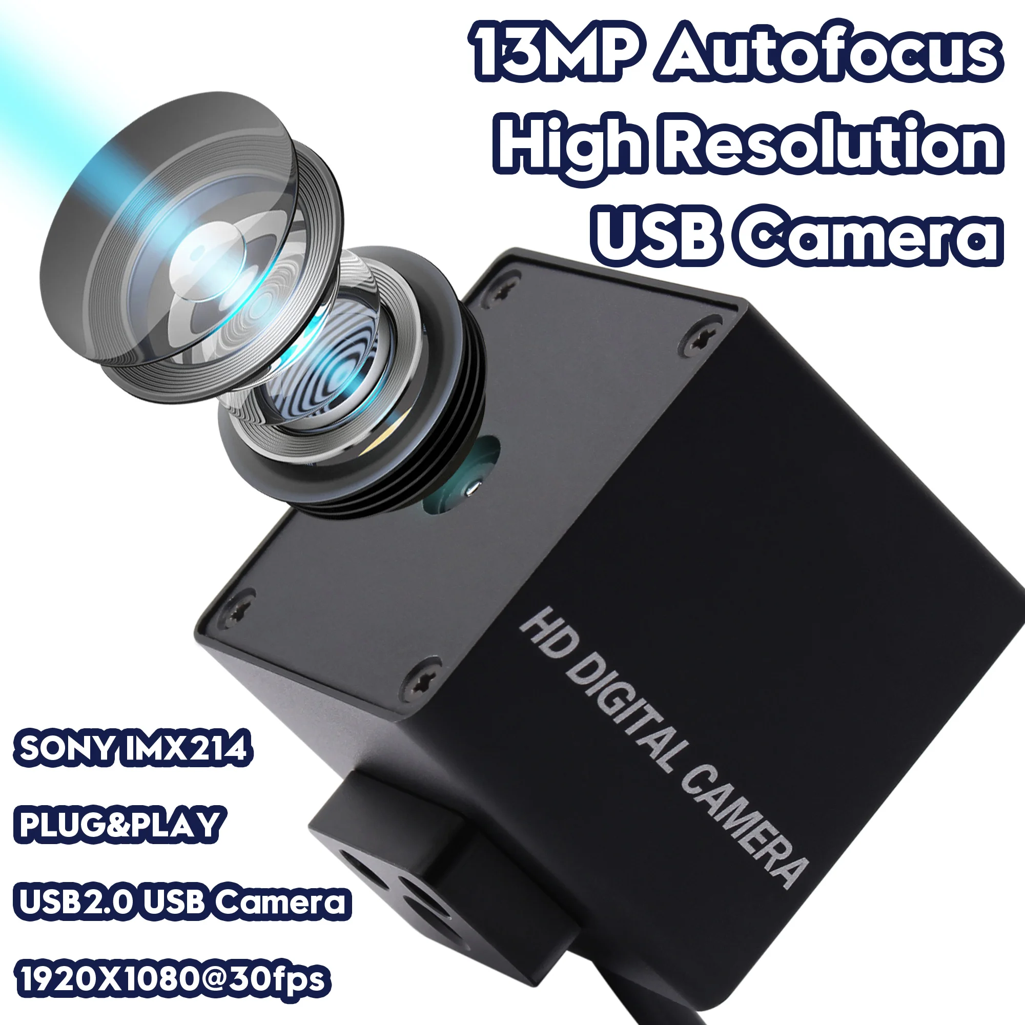 13MP MJPEG 10fps 3840x2880 Sony IMX214 USB камера с автофокусом 42*42*36 мм мини Чехол|Камеры