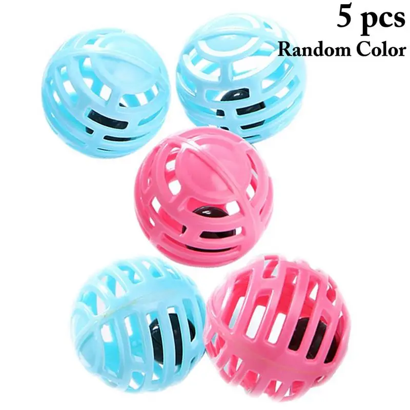 

Dorakitten 5Pcs/Set Cat Ball Toys Lightweight Kitten Bell Toy Kitten Play Interactive Ball Pet Supplies Random Color Cat Favors