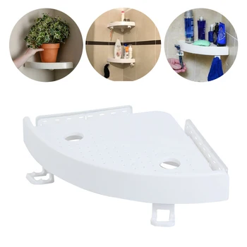 

Honhill Corner Shelf Shower Wall Shelf Plastic Bathroom Shelf Organizer Snap Up Caddy Shower Storage Holder Without Drilling