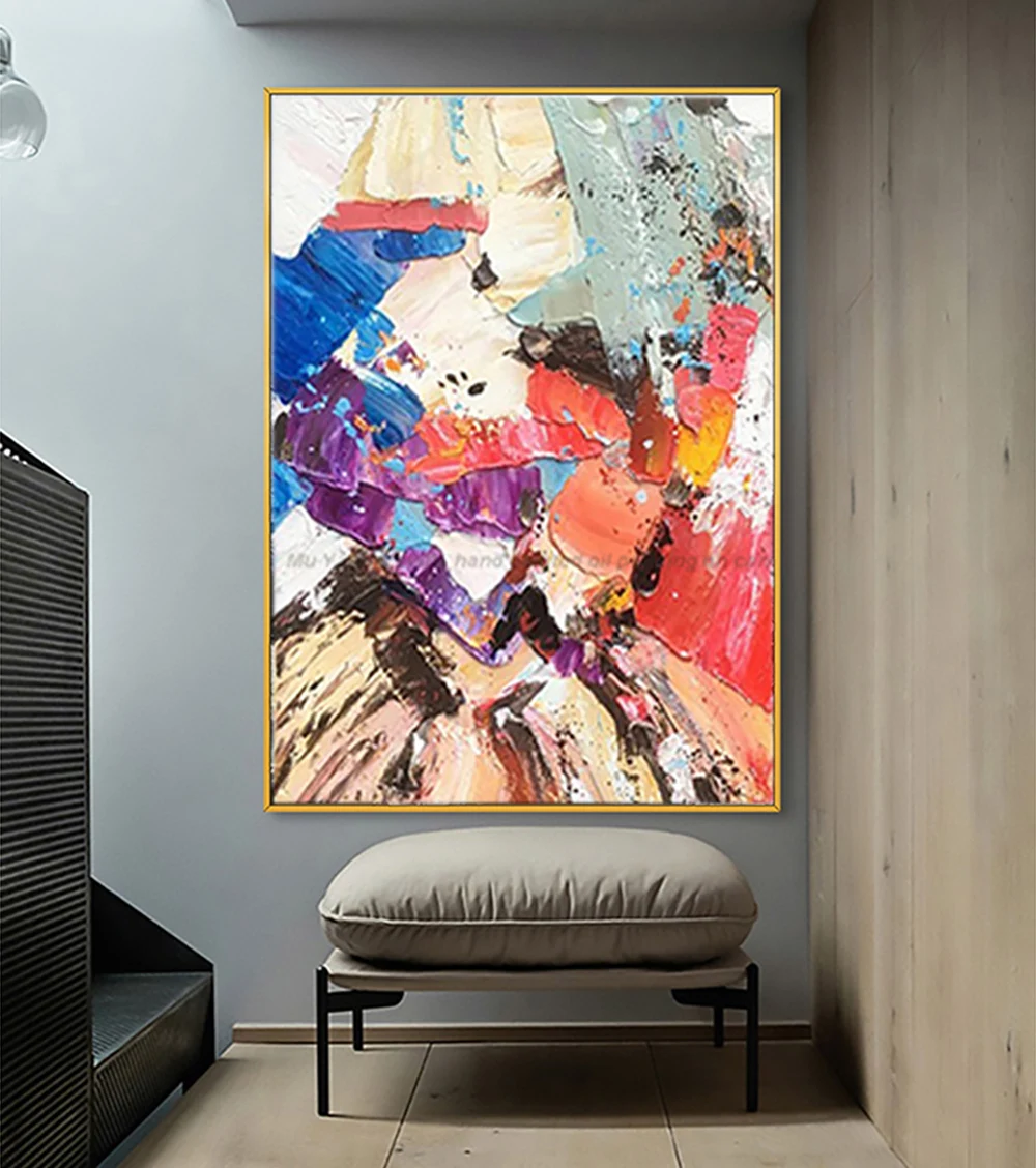 

Oil painting Handmade Artwork Heavy oil texture Modern abstract canvas painting large wall art for living room home decor
