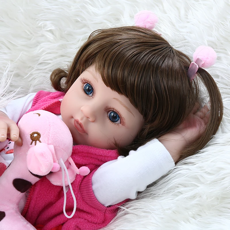 NPK 48 см Популярная мягкая силиконовая кукла bebe для новорожденных, для девочек в платье с жирафом, рождественский подарок для новорожденного ребенка