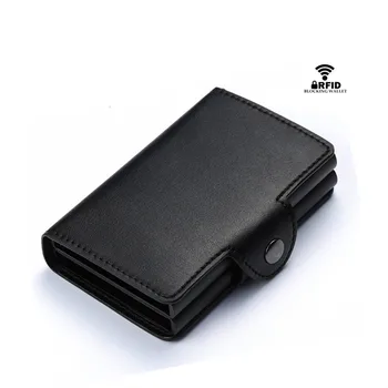 

BYCOBECY 2020 Card Wallet Case ID Metal Credit Card Holders With RFID Vintage Business 2 Aluminum Wallet for Credit Card