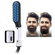 Мужской быстрый выпрямитель для бороды гребень Профессиональный быстрый формирователь для ухода за бородой и укладки волос Керамический выпрямитель для волос щетка