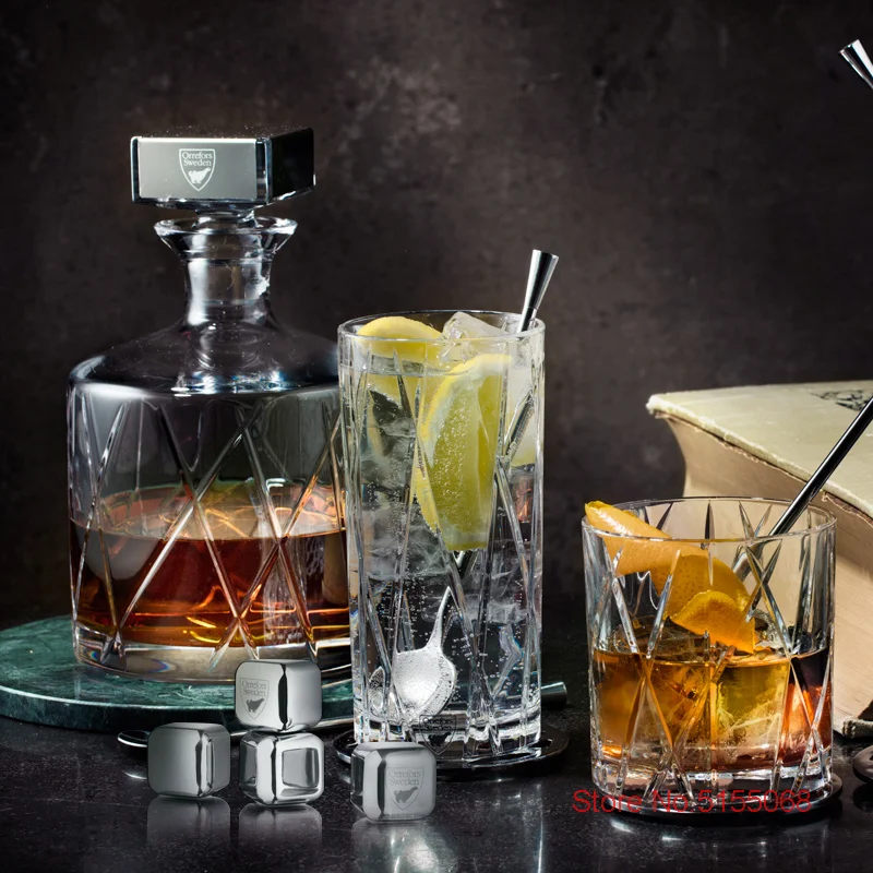 Whisky Glass Old Fashioned Wineglass Mulled Wine Tumbler Shadow Art Clear Crystal For Bar Nordic Style Denmark CITY whiskey glass