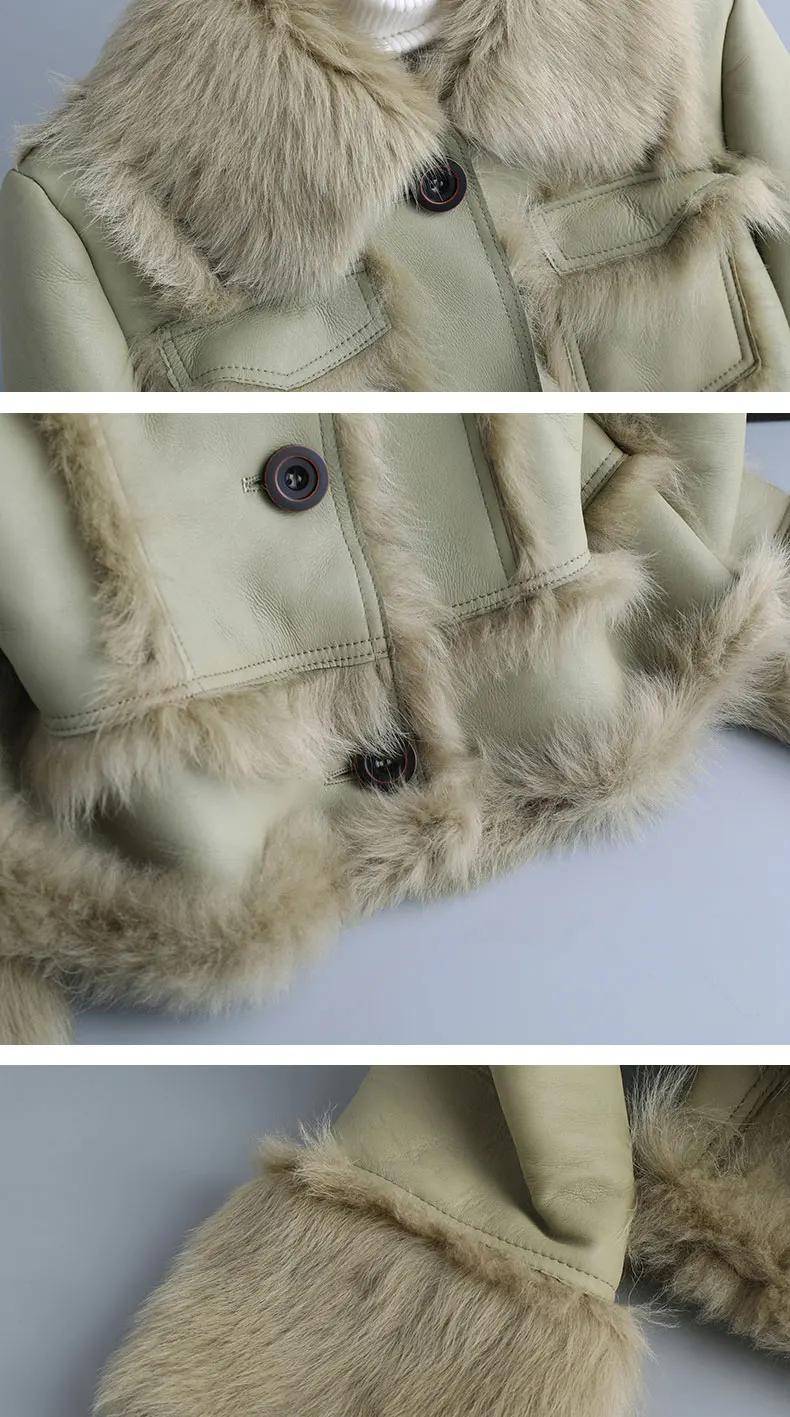 Natural Real Fur Coat Female Streetwear Sheep Shearling Jacket Women Winter Clothes Korean Double Faced Fur Tops Hiver 3009