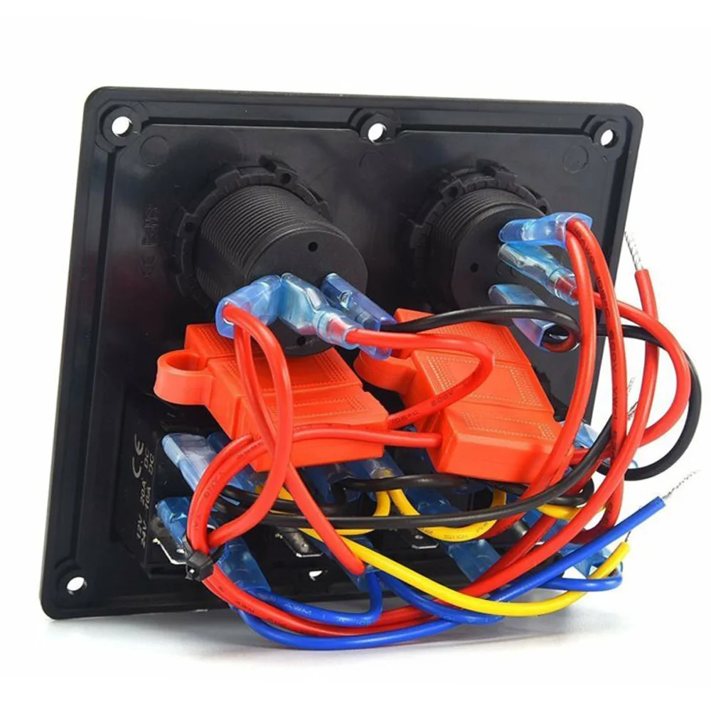

Car Marine Boat 4-Gang Circuit Blue 2 LED Rocker Switch Panel Breaker Replaces