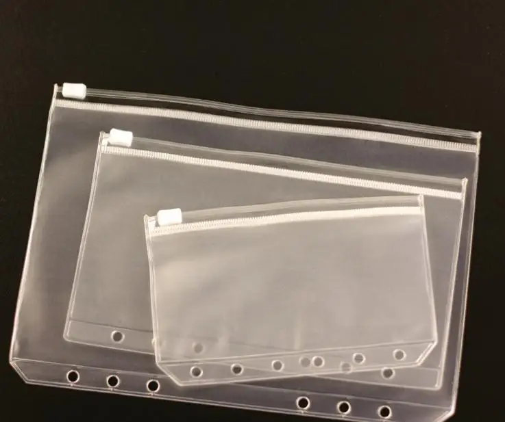 

A5/A6/A7 PVC 6 Hole Binder Loose-Leaf Notebook Waterproof Bag Business Card Bags Kids Learning Storage Bag Office Supplie SN3415