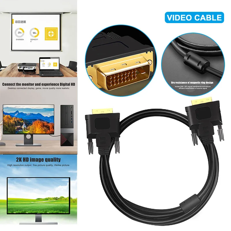 DVI высокоскоростной кабель DVI-D папа-папа видео кабель 2 к DVI 24+ 1 двойной Соединительный адаптер для DVD GK99