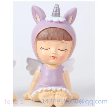 

Cute One-Horned Sleeping With Wings Angel Cake Baking Decoration Birthday Gift Holiday Gift Resin Action Model Toy OPP G67