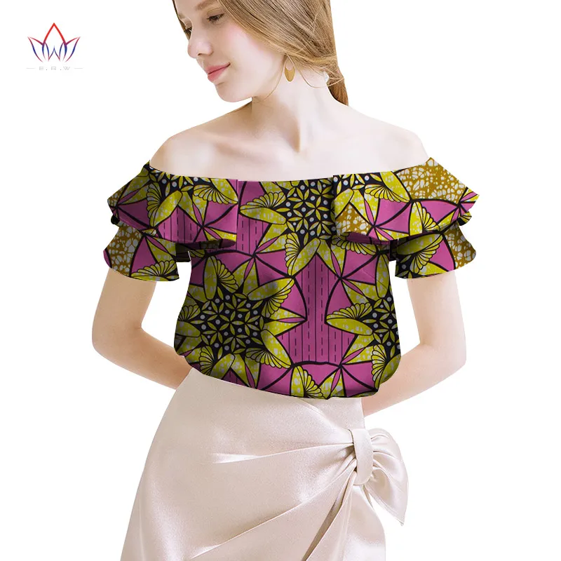 Африканская женская одежда Базен Riche Топ dashiki традиционный принт одежда Vestido Африка Анкара Стиль Топы модная блузка WY2048 - Цвет: 17