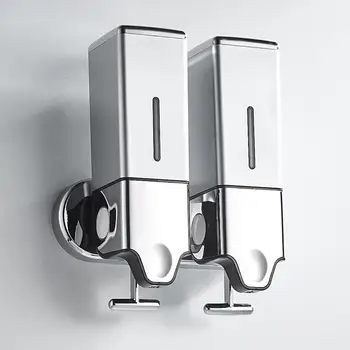 

1000ml Wall Mount Double Soap Dispenser Refillable Shampoo Shower Gel Container Dispenser Pump Bottle Bathroom Soap Dispenser