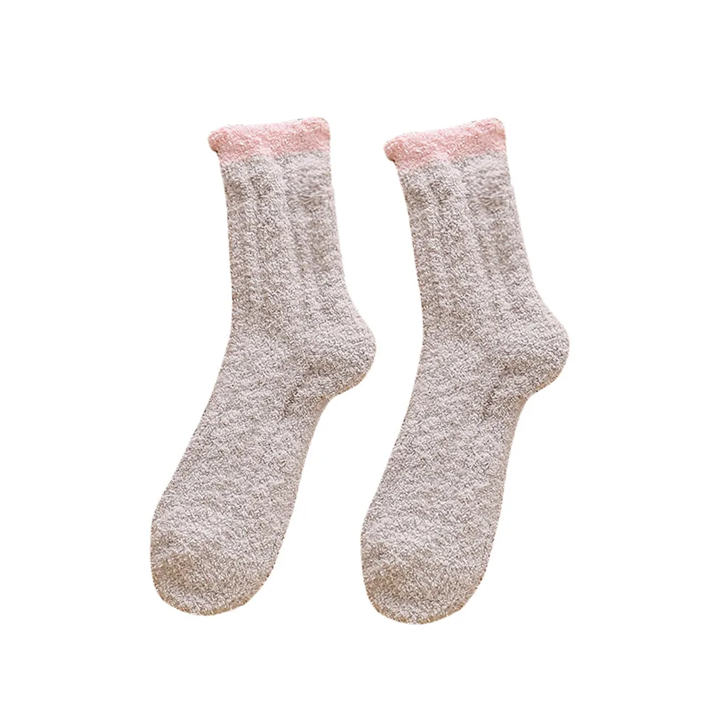 Модные домашние женские мягкие носки-тапочки для девочек Теплые зимние носки для сна - Цвет: Хаки