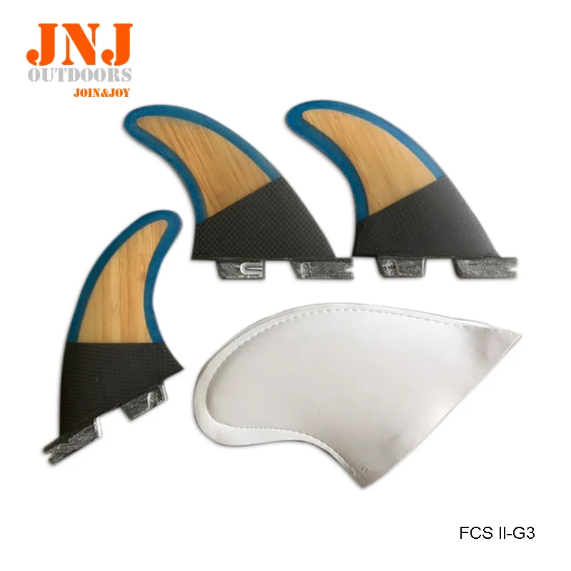Strongest carbon and bamboo standard surfboard fins FCS II G3 S fins