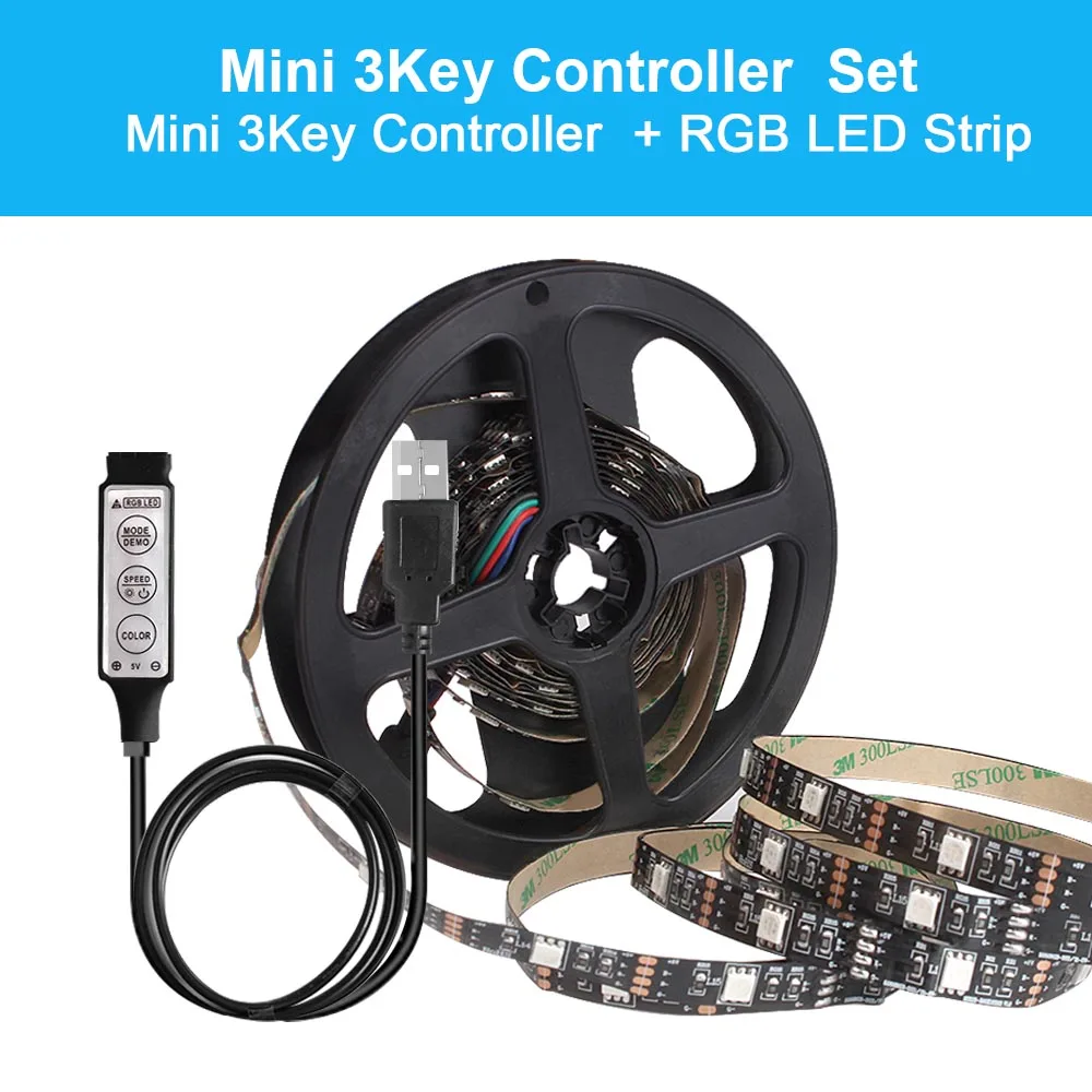 Mini 3Keys Set Светодиодный светильник для кухни RGB лампа для шкафа шкаф под шкаф ночной Светильник s ТВ задний светильник ing с пультом дистанционного управления - Цвет: Mini 3Keys Set