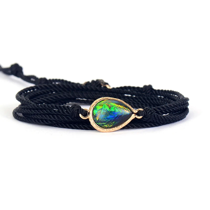 Synthetic Opal B Новые плетеные браслеты, натуральные камни, богемные длинные веганские браслеты дружбы, уникальные Этнические браслеты ручной работы, Прямая поставка - Окраска металла: Synthetic Opal B